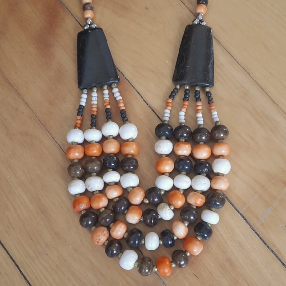 VINTAGE BONE BEAD NECKLACE - Picture 1 of 6